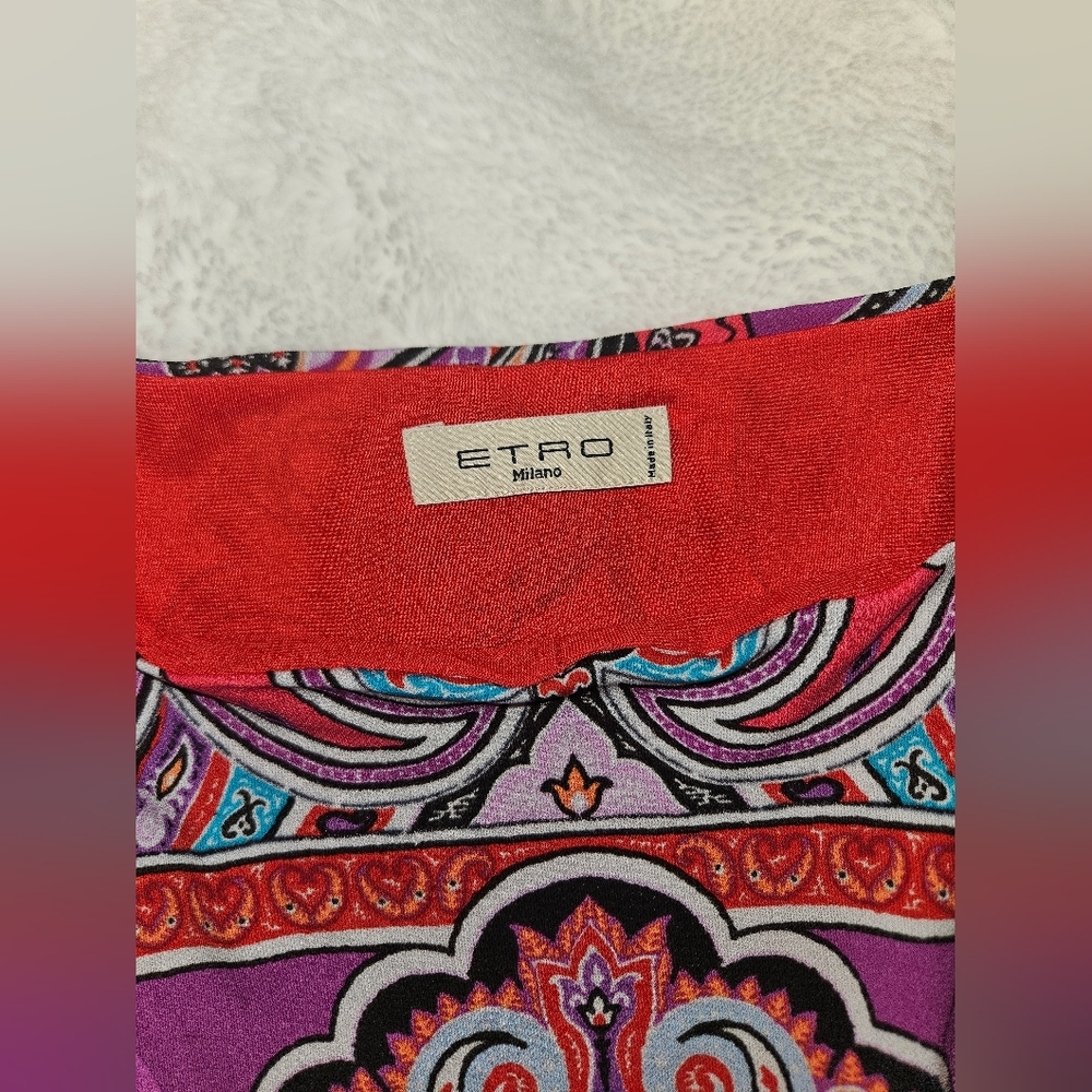 Etro Milano Paisley Print Mini Dress Size M - Picture 6 of 7